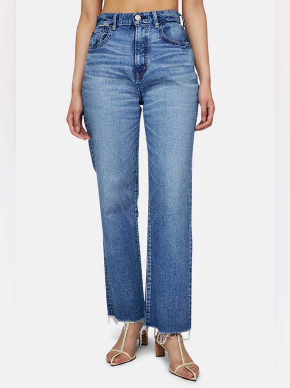 Moussy Vintage Evelyn Cropped Straight Hi Jean Size 28